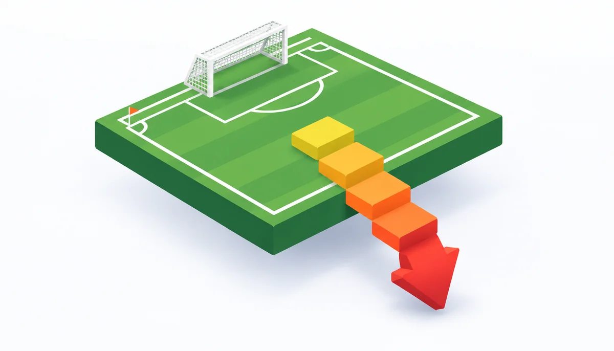 Illustrazione isometrica di uno stadio con l area di retrocessione evidenziata
